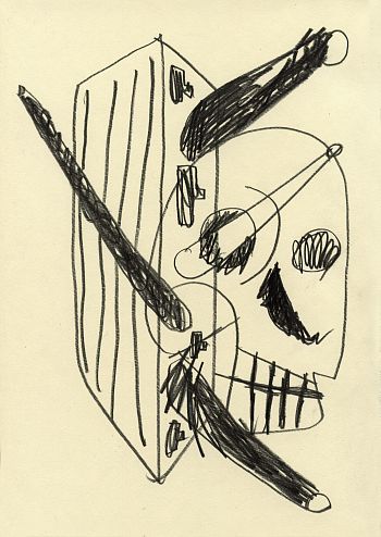 Натюрморт с роутером и черепом Пикассо